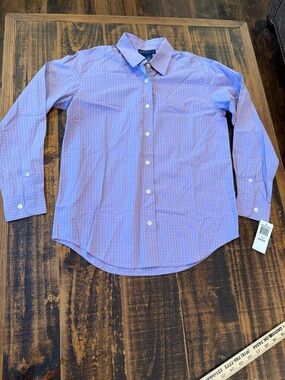 Charter Club Lavender Plaid Button-Front Shirt